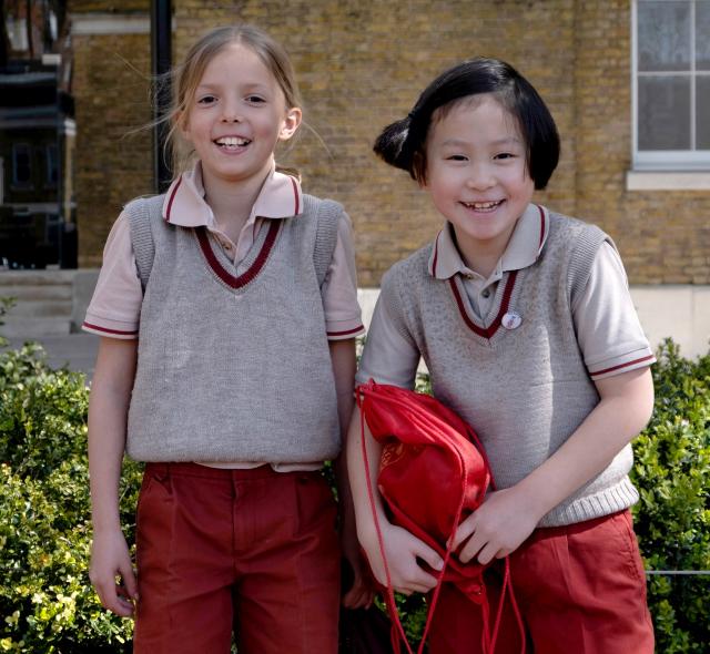 Two smiling girls